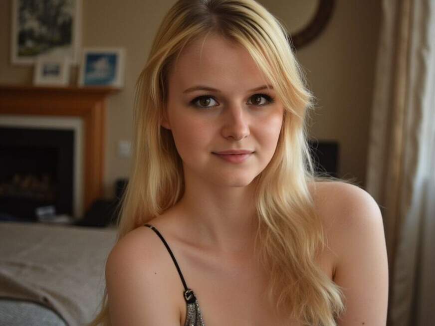 Porträt von Agnieszka mit blond Haar und braun Blick